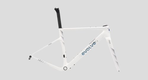 Quadro da Evolve CIMA GR na colorway Sailfish Pearl – carbono Torayca T1100/M40